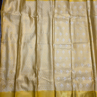 Kanchi Silk Blend Budget Saree in Radiant Gold with Classic Gold Borders