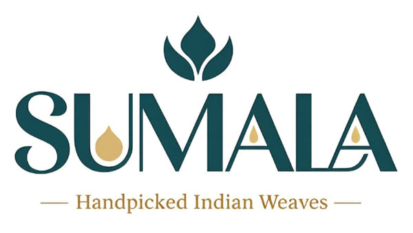Sumala logo for handpicked Indian weaves on a white background